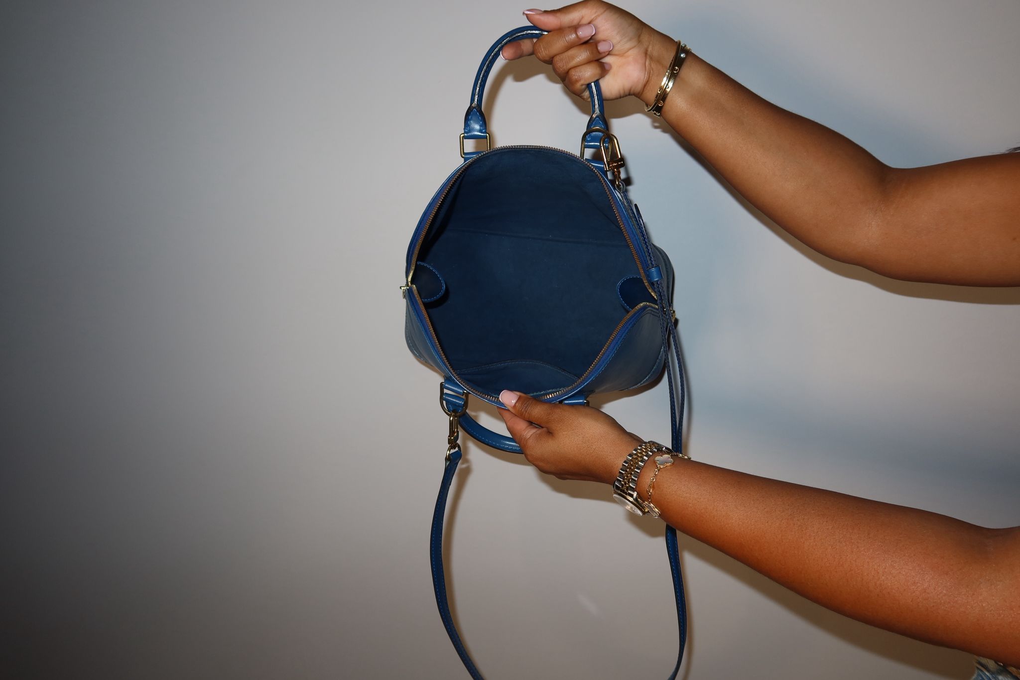 Louis Vuitton Alma PM in Blue Epi Leather