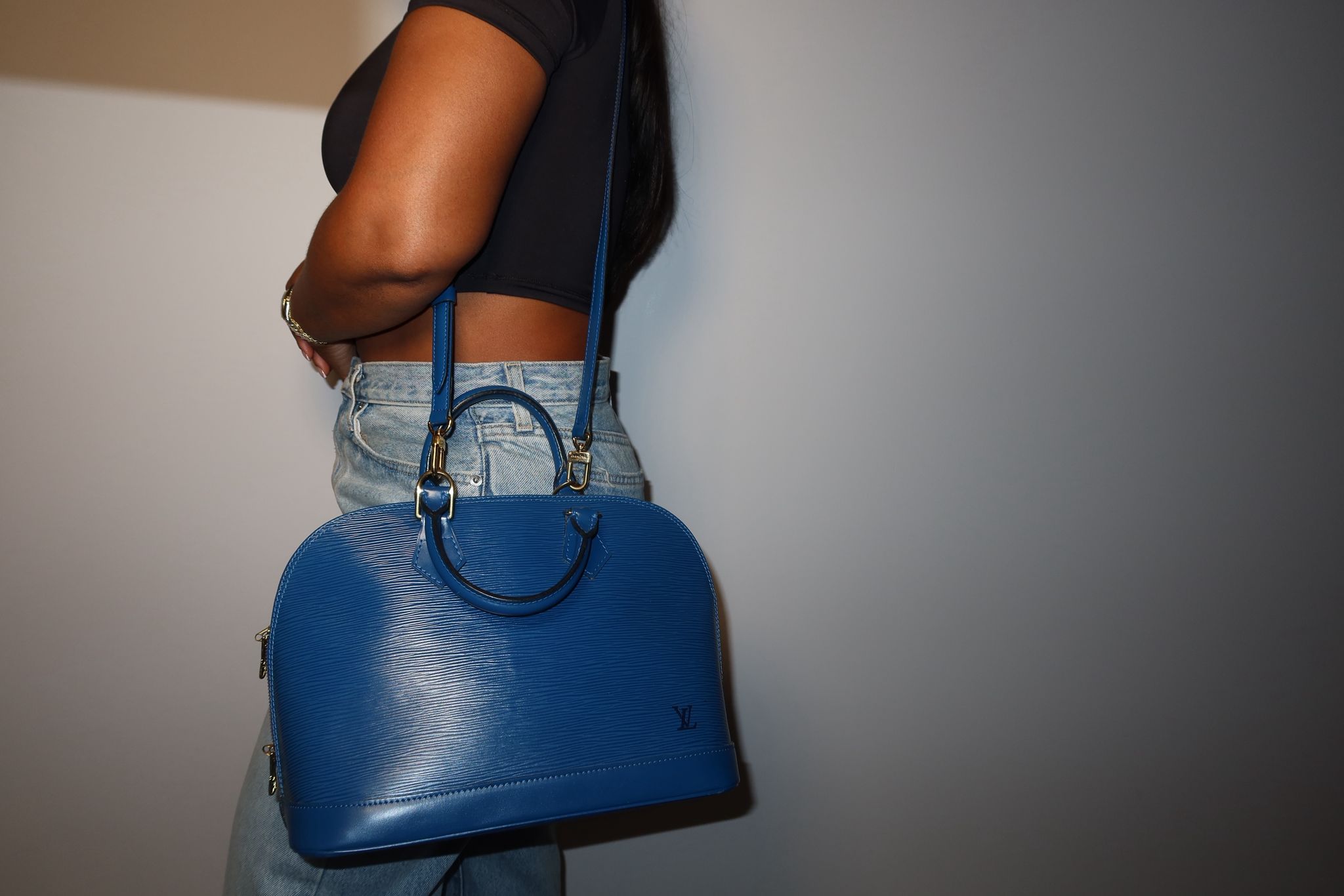 Louis Vuitton Alma PM in Blue Epi Leather