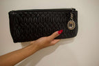 Miu Miu Crystal Charm Matelassé Clutch – Black