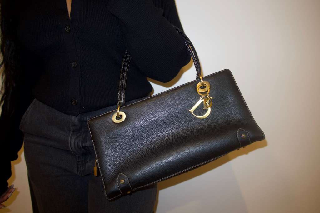 Christian Dior Calfskin Lady Dior East West Shopper Bag – Black