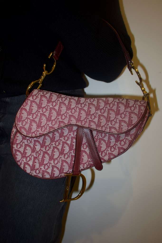 Christian Dior Monogram Saddle Bag – Burgundy