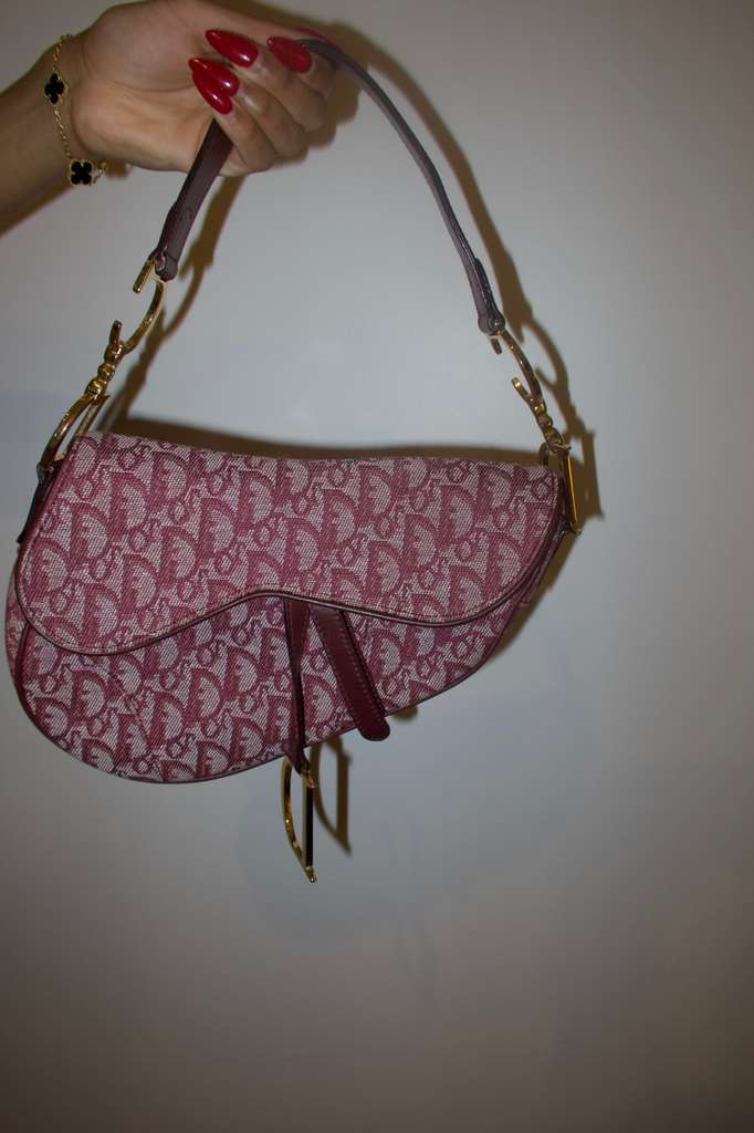 Christian Dior Monogram Saddle Bag – Burgundy
