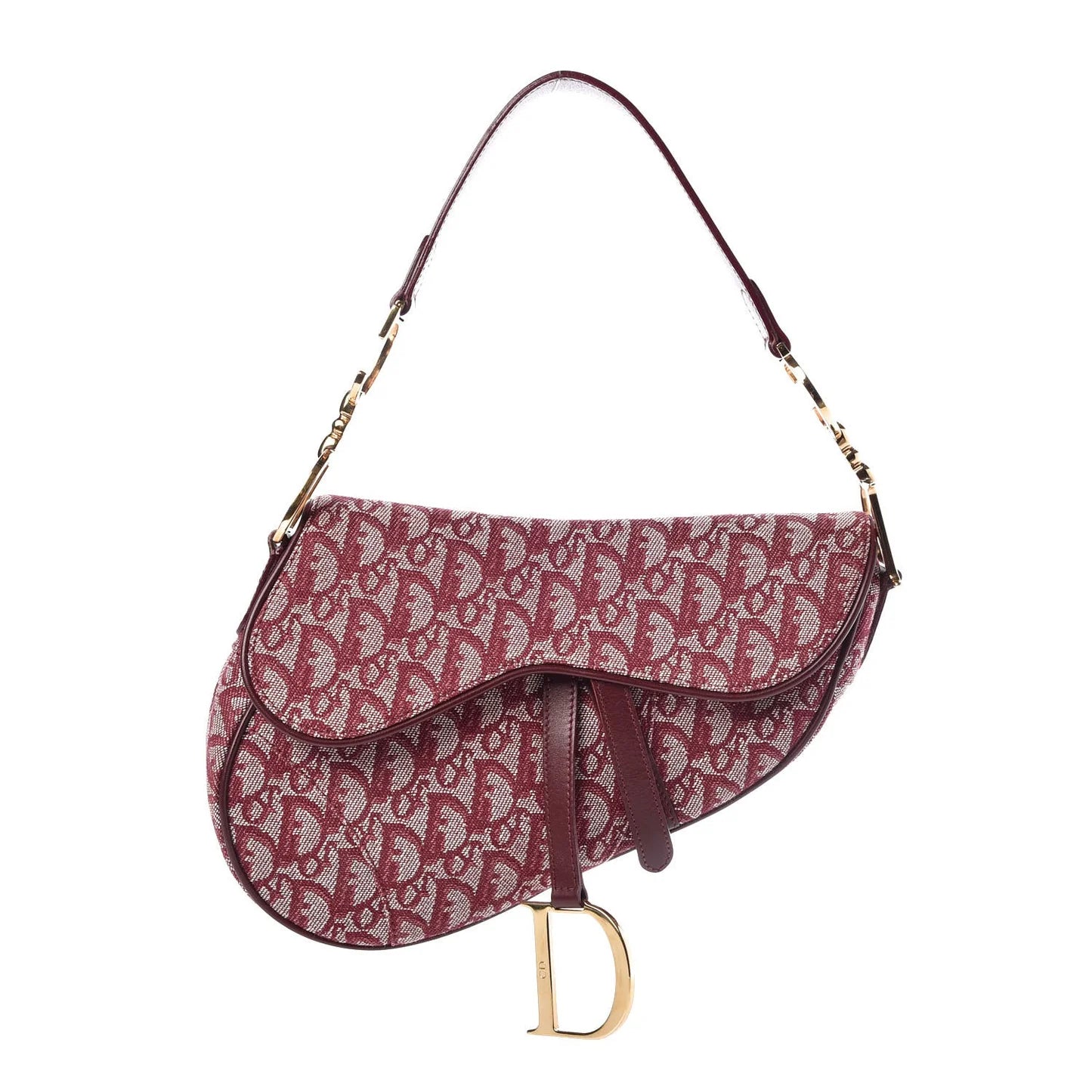 Christian Dior Monogram Saddle Bag – Burgundy