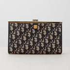 Christian Dior Trotter Logo Metal Clasp Jacquard Clutch Bag – Navy (Vintage)