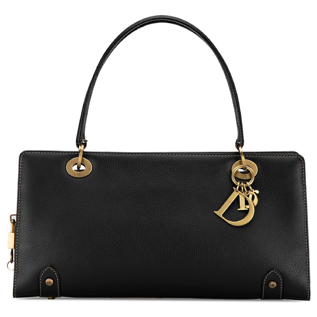 Christian Dior Calfskin Lady Dior East West Shopper Bag – Black